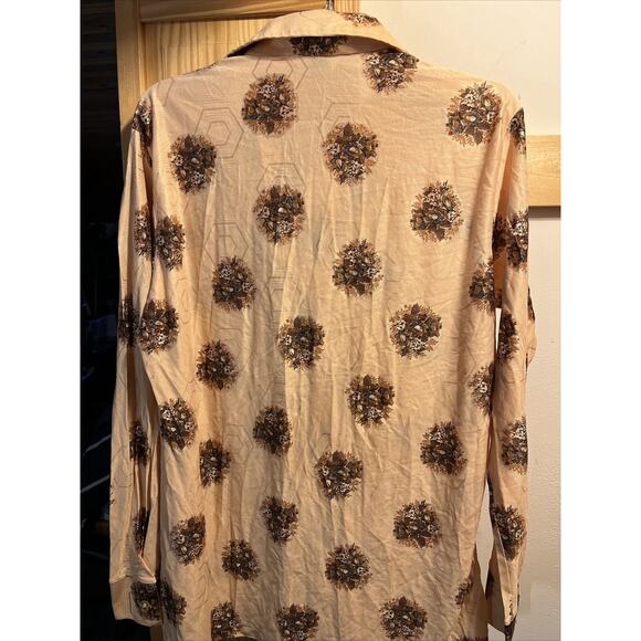 Maximo California Design Vintage Men's XL 17-17.5 Champagne Floral Button Shirt - Picture 9 of 11